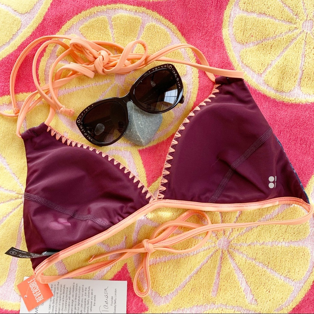 Sweaty Betty Blue Purity Reversible Bikini Top S - Picture 2 of 8